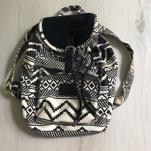 VS PINK Black and White Aztec Print Mini Backpack